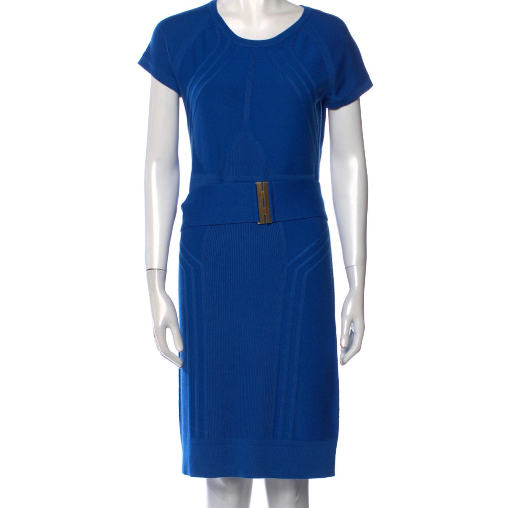Diane Von Furstenberg Sheath Dress, Blue, Size Small
